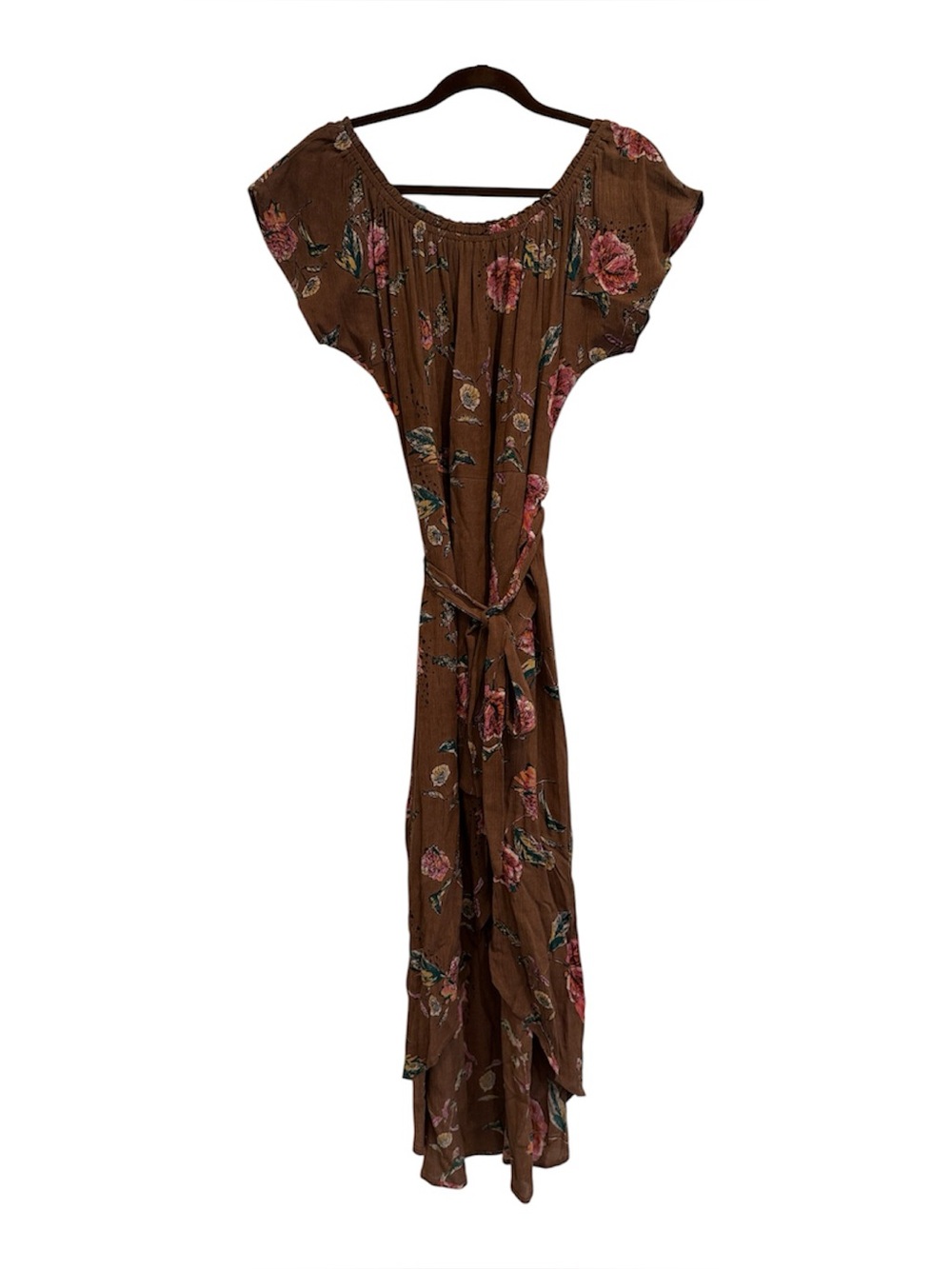 O'Neill | NWT High-Low Wrap Front Maxi Dress with Pink Floral Print